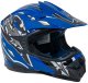 Kask Motocyklowy Enduro Niebieski S 1