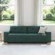 Sofa Ciemnozielona Tkanina Duża Trwała Ciemnozielona sofa 2