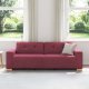 Burgundowy Poliester, Drewno Średni Dla wielu Sofa 3-osobowa 2