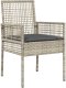 vidaXL krzesła ogrodowe Jasnoszary Rattan 53 x 60 x 85 cm 4