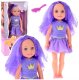 Lalka W Sukience z Koroną Długie Włosy Fioletowa Szczotka 38cm LEAN Toys 1