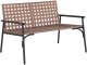 vidaXL Rattanowa ławka ogrodowa Brązowa Metalowa 110.5 x 79 x 75.5 cm 1