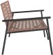 vidaXL Rattanowa ławka ogrodowa Brązowa Metalowa 110.5 x 79 x 75.5 cm 4