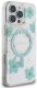Etui Guess Resin Flowers Glitter MagSafe do Apple iPhone 16 Pro Max turkusowy 4