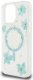 Etui Guess Resin Flowers Glitter MagSafe do Apple iPhone 16 Pro Max turkusowy 6
