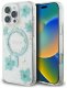 Etui Guess Resin Flowers Glitter MagSafe do Apple iPhone 16 Pro Max turkusowy 10