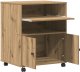 Stojak na drukarkę vidaXL z kółkami szary Sonoma 60x48x74 cm Dąb rzemieślniczy 1