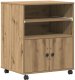Stojak na drukarkę vidaXL z kółkami szary Sonoma 60x48x74 cm Dąb rzemieślniczy 2