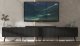 Szafka RTV Glamour Komoda RTV Czarny Mat 300 cm Nowoczesna Loft Nogi Metalowe Czarne 1