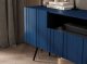 Meble Lindner Komoda RTV Glamour Nowoczesna Szafka RTV Granatowy Mat Ryflowane fronty Czarne Nogi Metalowe Loft 300 cm 5