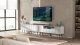 Meble Lindner Komoda RTV Glamour Nowoczesna Szafka RTV Biały Mat Ryflowane fronty Czarne Nogi Metalowe Loft 300 cm 2