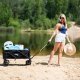 Wózek turystyczny transportowy plażowy do 100kg czarny Nils camp nc1608 160l 1