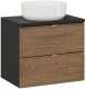 Comad Szafka pod umywalkę nablatową TALIA CASELLA 2S 60cm dąb casella/czarny mat z blatem COMAD 4