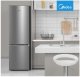 Midea Refrigerator | MERB276FGE02A | Energy efficiency class E | Free standing | Combi | Height 180 cm | No Frost system | Fridge net capacity 199 L | Freezer net capacity 71 L | 41 dB | Stainless steel 12