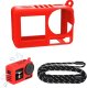POKROWIEC FUTERAŁ CASE ETUI OSŁONA SILIKONOWA + PASEK SMYCZ DO DJI OSMO ACTION 5 PRO - RED 1