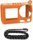 POKROWIEC FUTERAŁ CASE ETUI OSŁONA SILIKONOWA + PASEK SMYCZ DO DJI OSMO ACTION 5 PRO - ORANGE 1