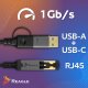 Kabel USB Reagle USB-A - RJ-45 2 m Czarny 2