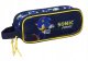 Piórnik Szkolny Podwójny Dla Chłopca Saszetka Czarny Niebieski Zamek Sonic 1