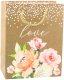 Torba Prezentowa Napis Love Kwiaty 23 x 18 x 10,5 cm 3