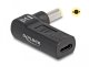 DeLOCK USB-C to 5.5 x 2.5 adapter, Laptop power tip, Black, Universal, China, 19 V, 3 A 1