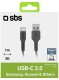 Kabel USB SBS Mobile USB-A - USB-C 1 m Czarny (8018417245923) 3