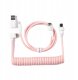 Keychron - Coiled Aviator Cable - Kabel do Klawiatury Mechanicznej Light Pink - Kątowy 1
