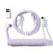 Keychron - Coiled Aviator Cable - Kabel do Klawiatury Mechanicznej Light Purple - Kątowy 1