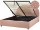 Beliani Łóżko z pojemnikiem Boucle VAUCLUSE 140 x 200 cm Pastelowy róż 1