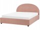 Beliani Łóżko z pojemnikiem Boucle VAUCLUSE 180 x 200 cm Pastelowy róż 5