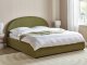 Beliani Łóżko z pojemnikiem Boucle VAUCLUSE 180 x 200 cm Oliwkowy 2