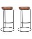 Beliani Zestaw 2 hokerów barowych MILROY Brązowy 1