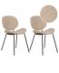Beliani Zestaw 2 krzeseł do jadalni LUANA Boucle Beżowoszary 1