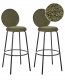 Beliani Zestaw 2 krzeseł barowych EMERY Boucle Ciemnozielony 1