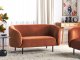 Sofa dwuosobowa welurowa pomarańczowa LOEN Lumarko! 1