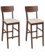 Beliani Zestaw 2 krzeseł barowych AMBLER Ciemnobrązowy 1