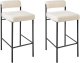 Beliani Zestaw 2 krzeseł barowych AMAYA Boucle Złamana biel 1