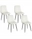 Beliani Zestaw 4 krzeseł do jadalni KALISPELL Welur Złamana biel 1
