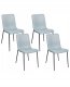Beliani Zestaw 4 krzeseł do jadalni GLENDIVE Błękitny 1