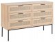 Beliani Komoda 6 szuflad fronty rattanowe jasne drewno PASCO 1
