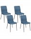 Beliani Zestaw 4 krzeseł do jadalni GLENDIVE Ciemnoniebieski 1
