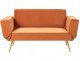 Beliani Sofa rozkładana welurowa pomarańczowa SAARELA 1