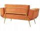 Beliani Sofa rozkładana welurowa pomarańczowa SAARELA 9