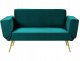 Beliani Sofa rozkładana welurowa szmaragdowa SAARELA 1