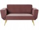 Beliani Sofa rozkładana welurowa różowa SAARELA 1