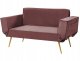 Beliani Sofa rozkładana welurowa różowa SAARELA 5