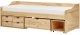 Beliani Łóżko dzienne z szufladami Drewno ROYVILLE 90 x 200 cm Jasnobrązowy 1