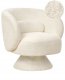 Beliani Fotel obrotowy LIEKSA Boucle Złamana biel 1