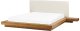 Beliani Łóżko LED Ekoskóra ZEN 160 x 200 cm Jesion naturalny 2