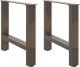 vidaXL Nogi do stolika kawowego, naturalna stal, 2 szt., 50x(42-43) cm 1