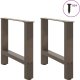 vidaXL Nogi do stolika kawowego, naturalna stal, 2 szt., 50x(42-43) cm 3